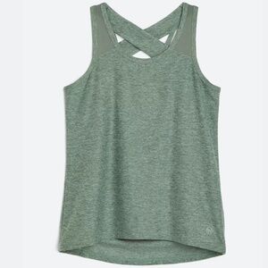 We Wander Women’s WeFlex Egypt Crossover Cut-Out Tank – Green – Size Small